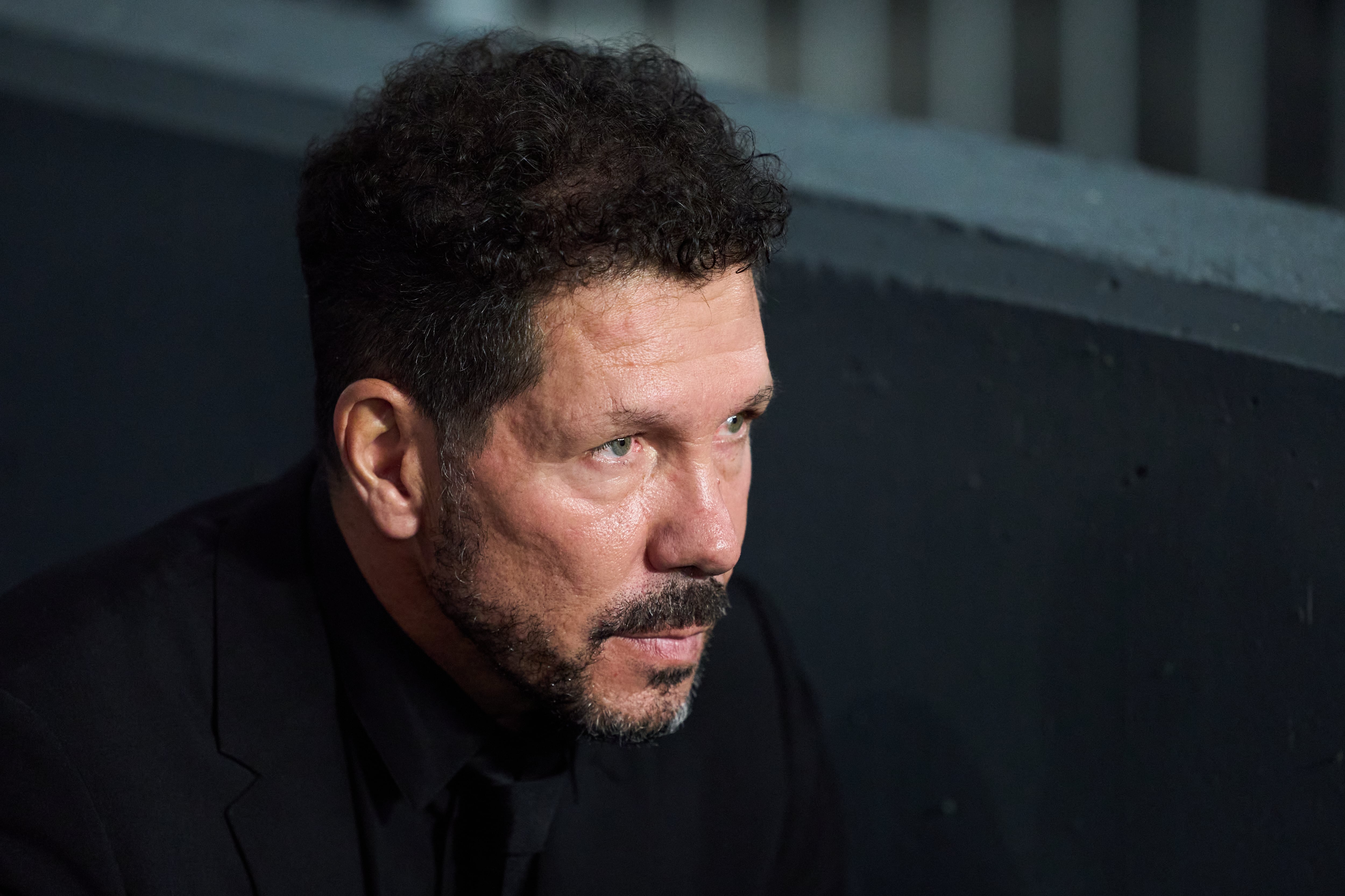 Diego Pablo Simeone, durante el partido de Liga entre Real Sociedad y Atlético de Madrid de Liga