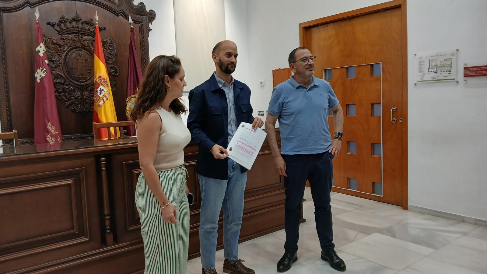 Irene Jódar, José Ángel Ponce y José Luis Ruiz, concejales del PSOE