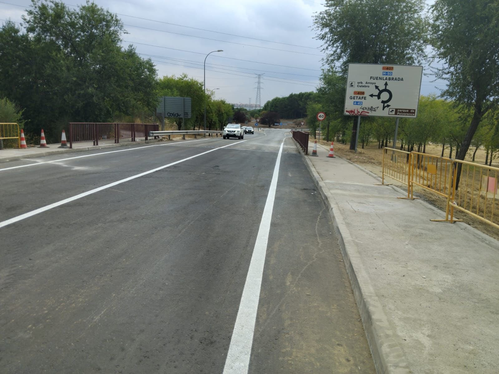 Puente de M-407 en Leganés, rehabilitado y abierto ya al público.