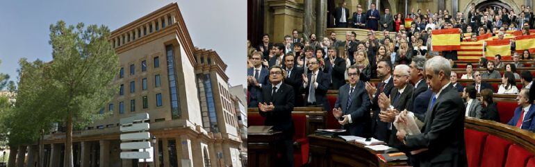 Imagen del Ayuntamiento de Albacete y del parlamento catalán 