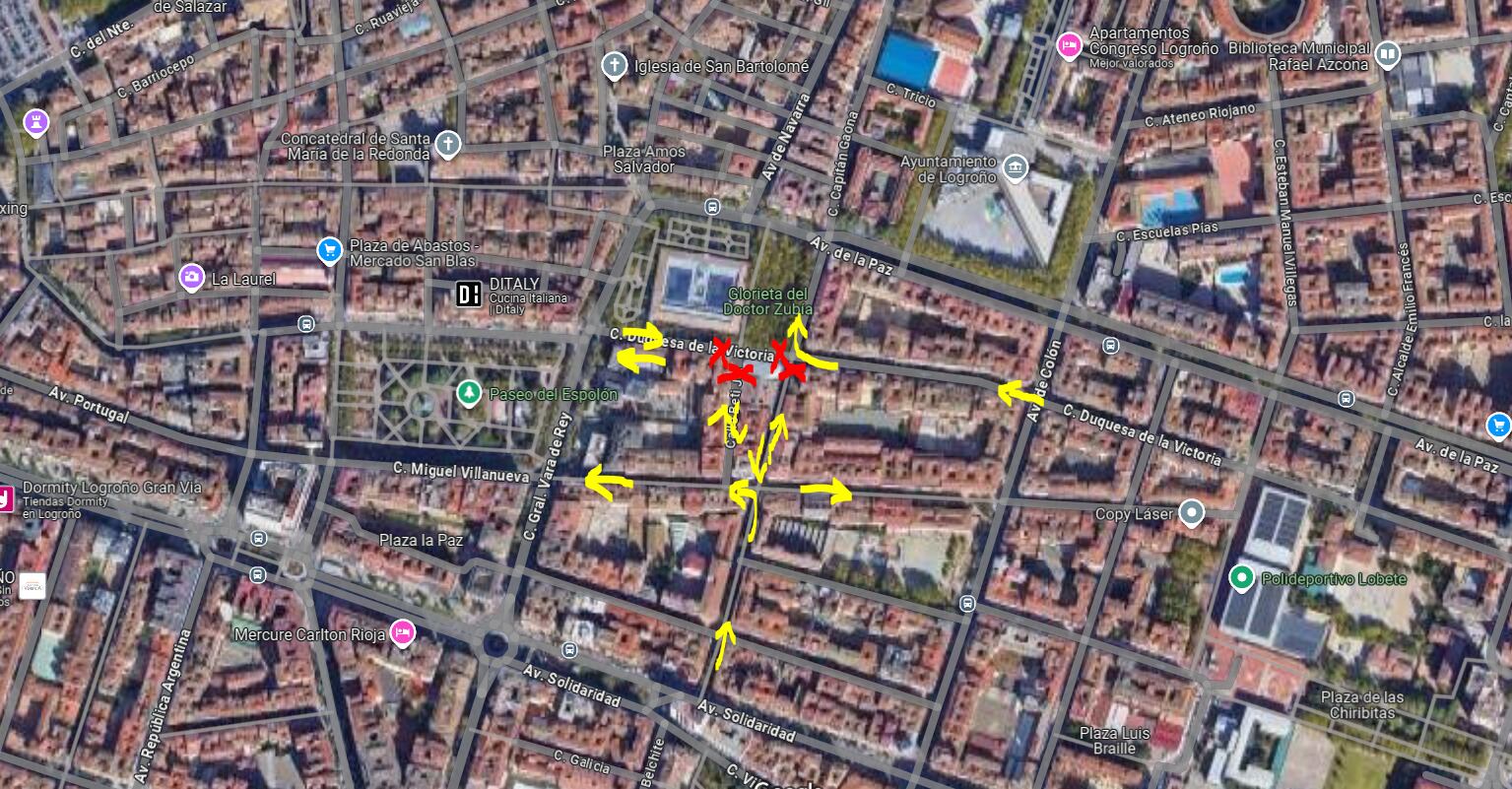 Se cortará el tráfico en la calle Duquesa de la Victoria, en el tramo entre Juan XXIII y Beti Jai con una serie de afecciones a la movilidad en la zona