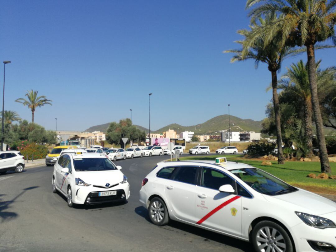 Imagen  archivo de la protesta de los taxistas por la actividad de las VTC