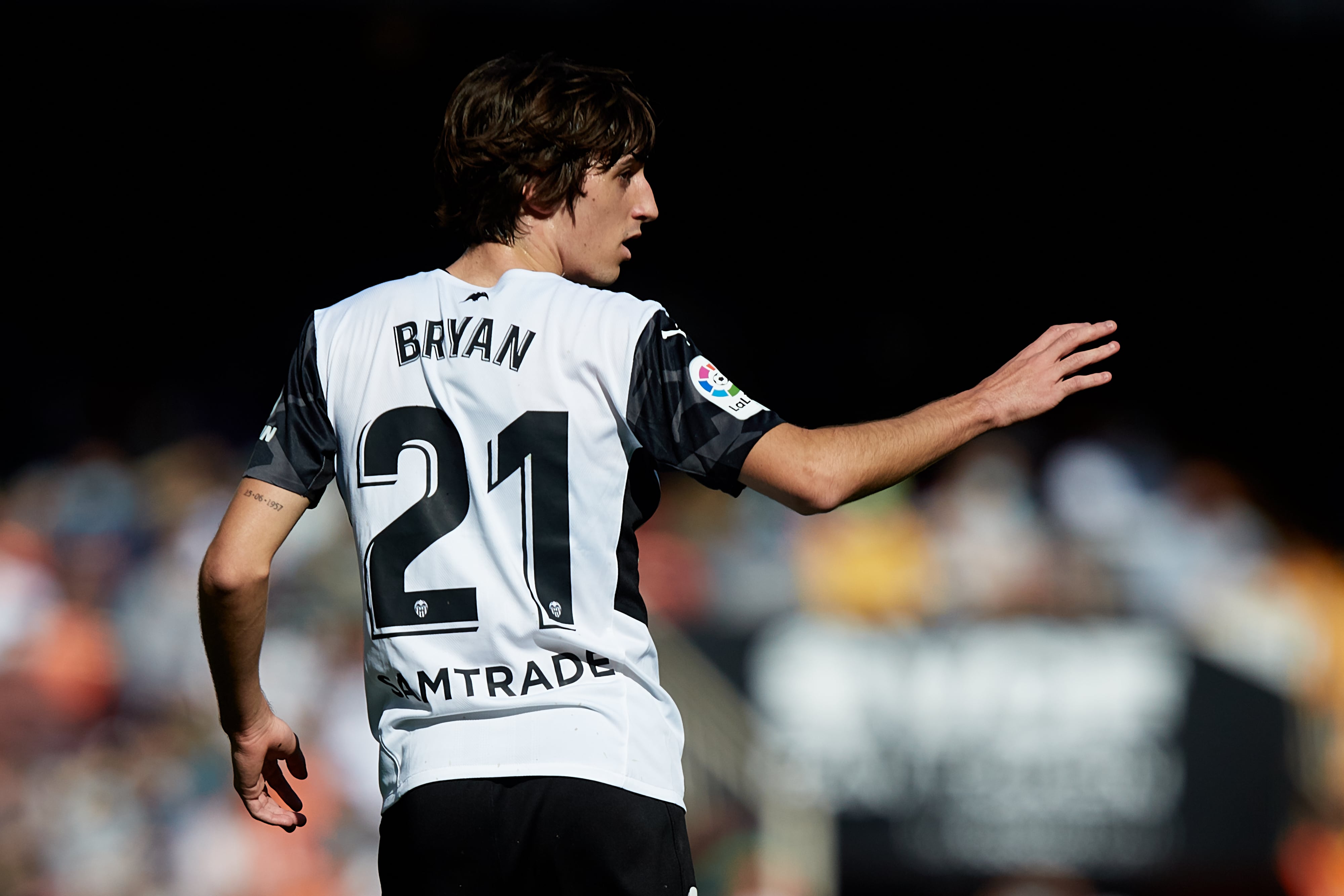 Bryan Gil, en su estreno con el Valencia