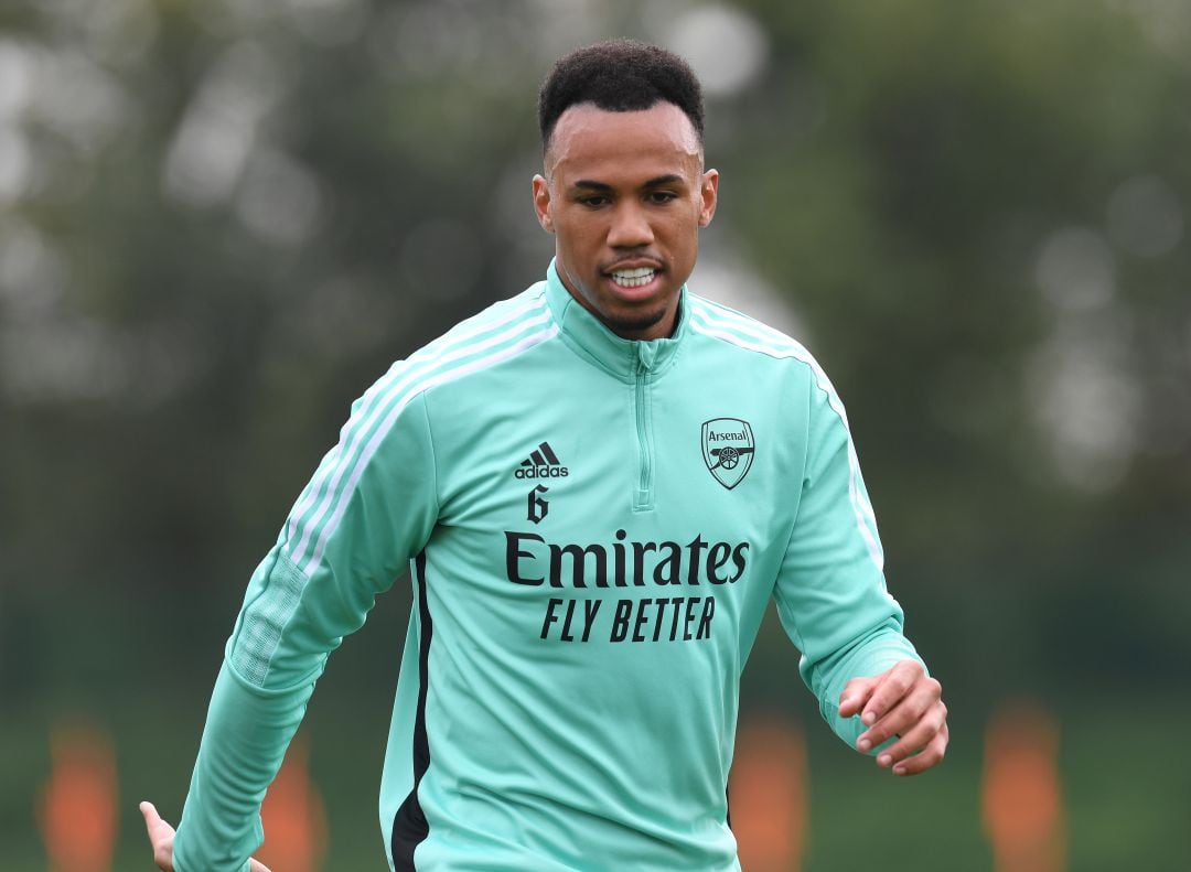 Gabriel, jugador del Arsenal, durante un entrenamiento