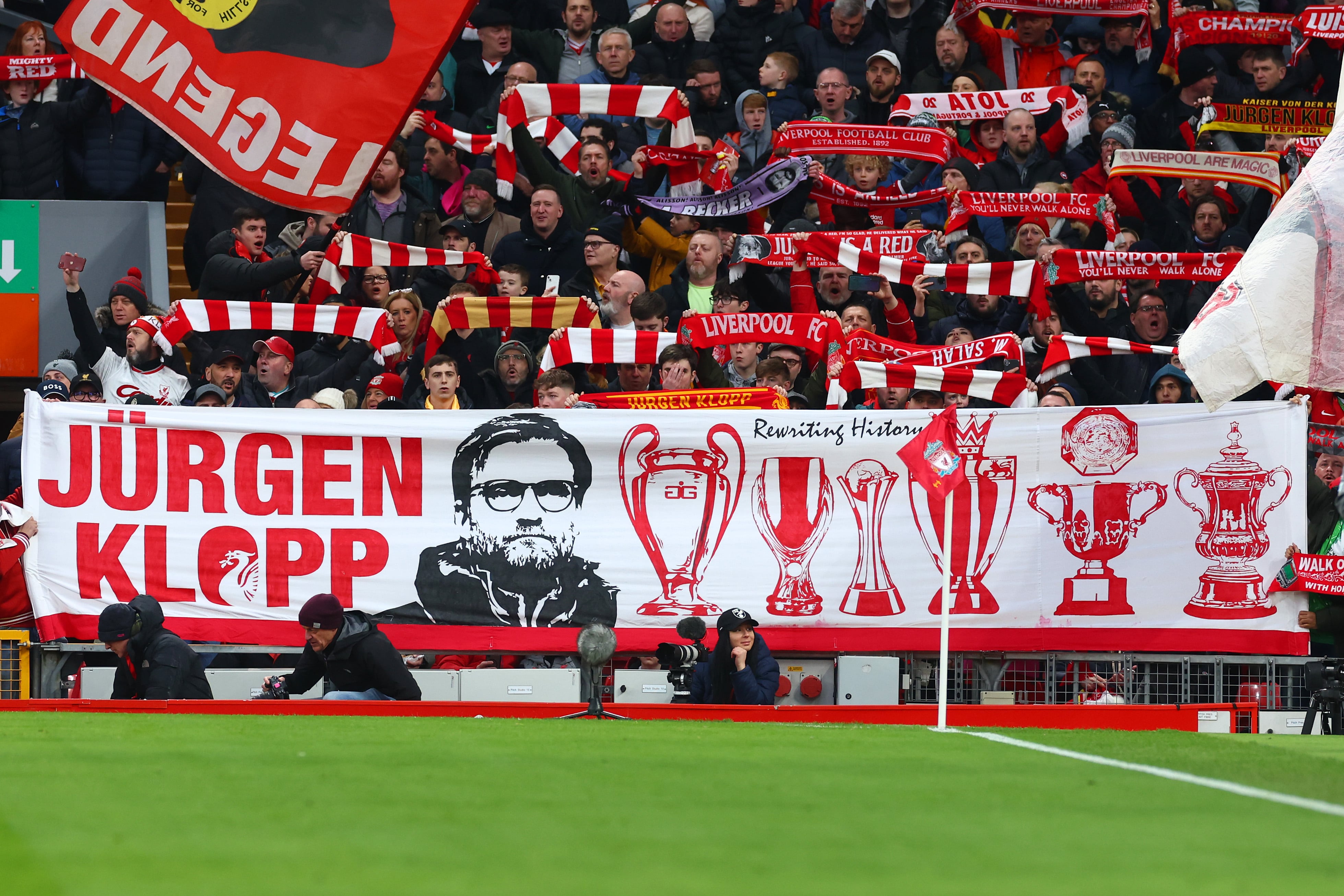 Mosaico de Jürgen Klopp en Anfield. (Photo by Chris Brunskill/Fantasista/Getty Images)