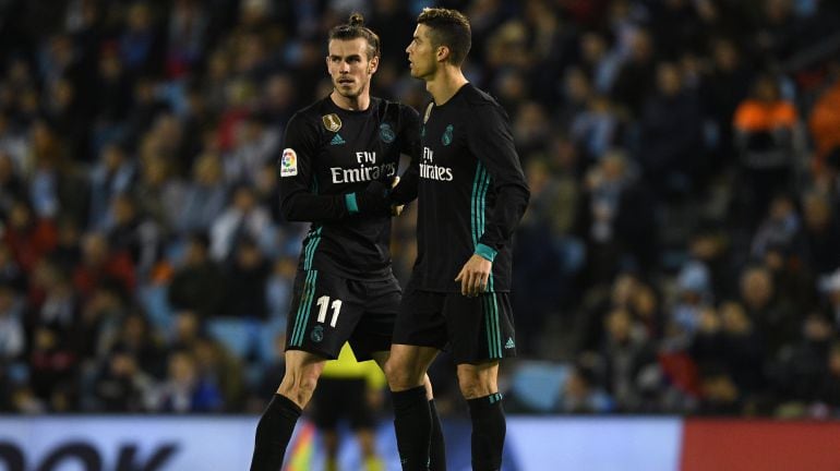 Cristiano Ronaldo y Bale, cariacontecidos en Balaídos