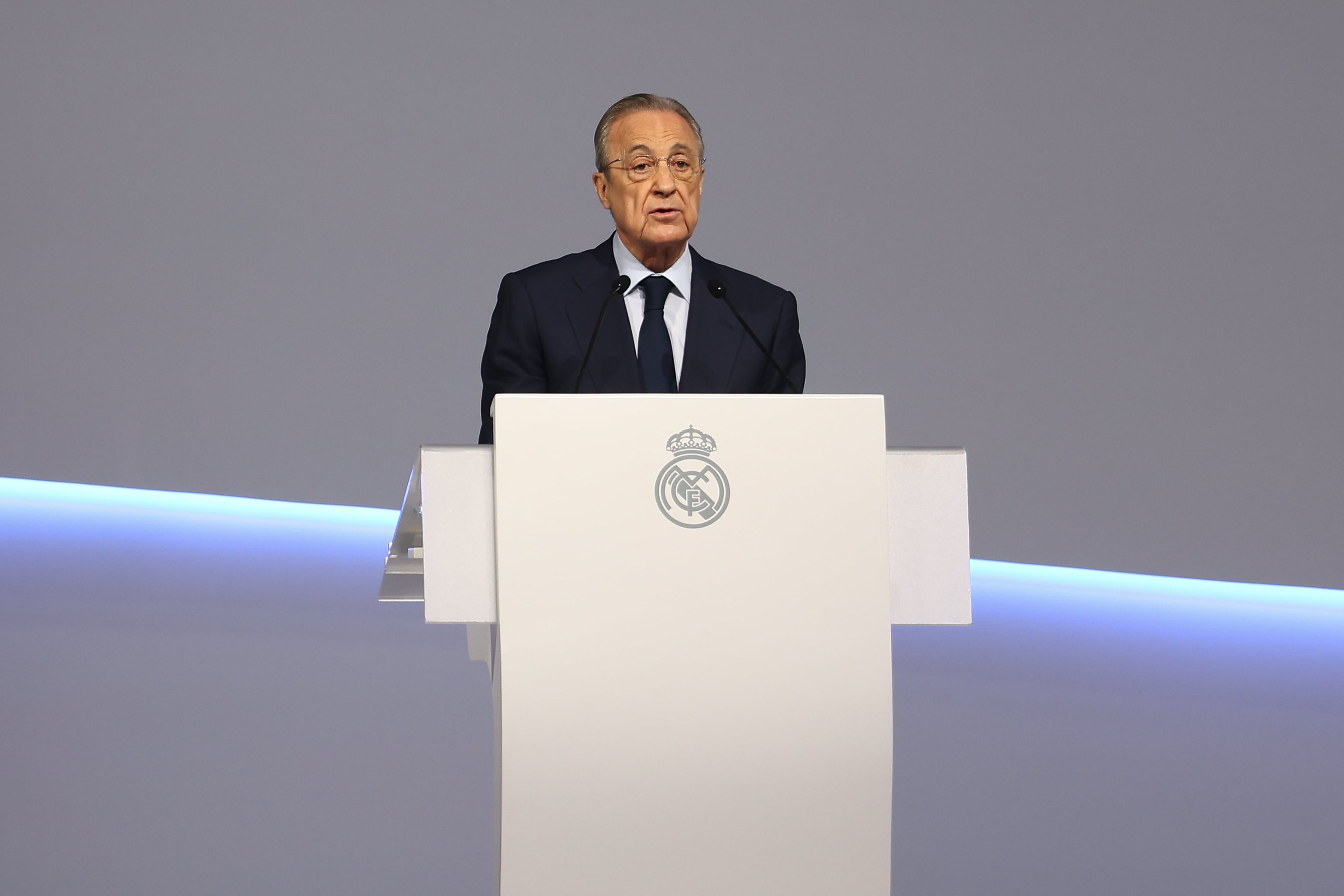 Florentino Pérez, el pasado mes de octubre, en la Asamblea General del Real Madrid.