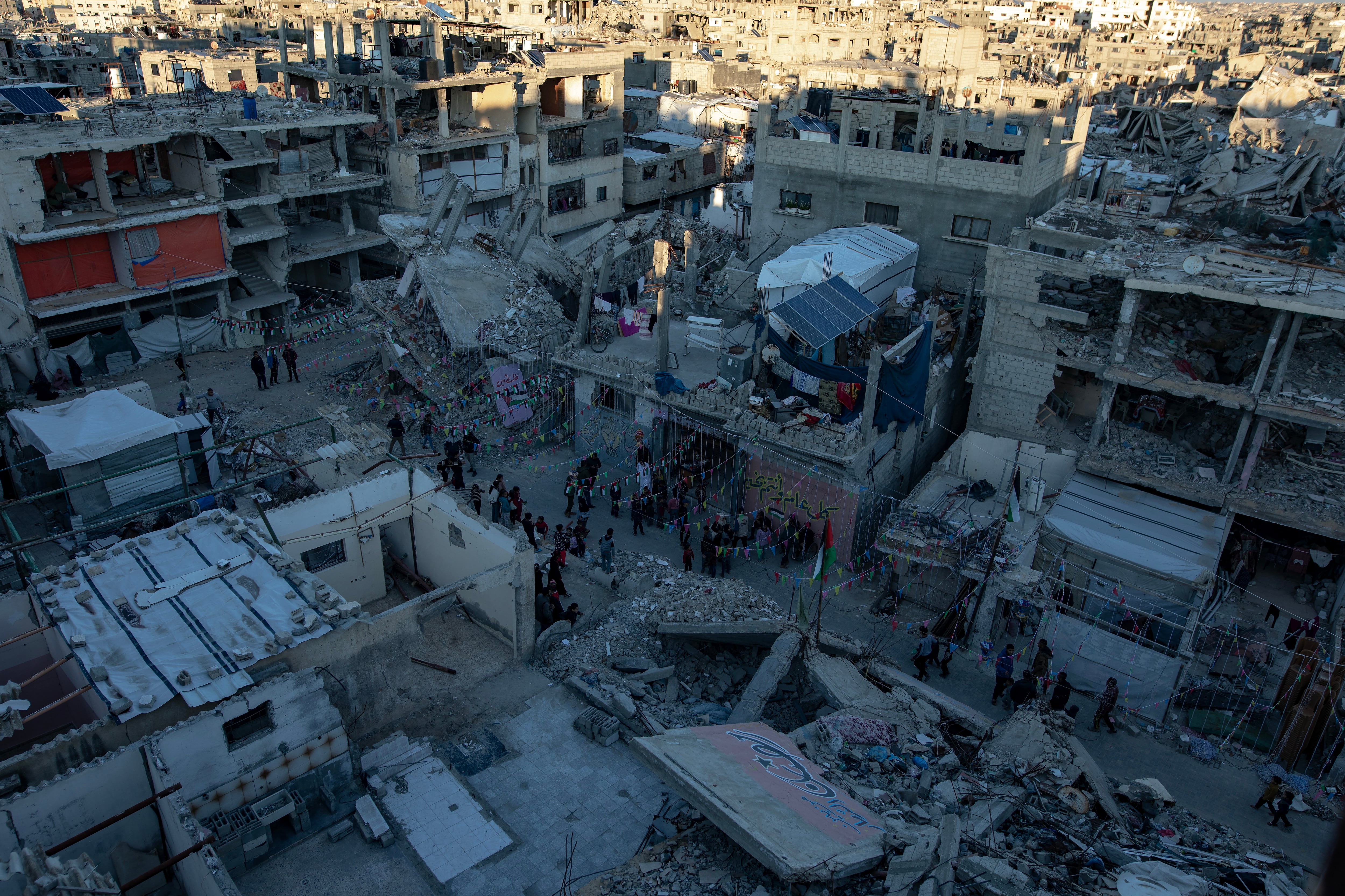 Palestinos en Ramadán en la Franja de Gaza.