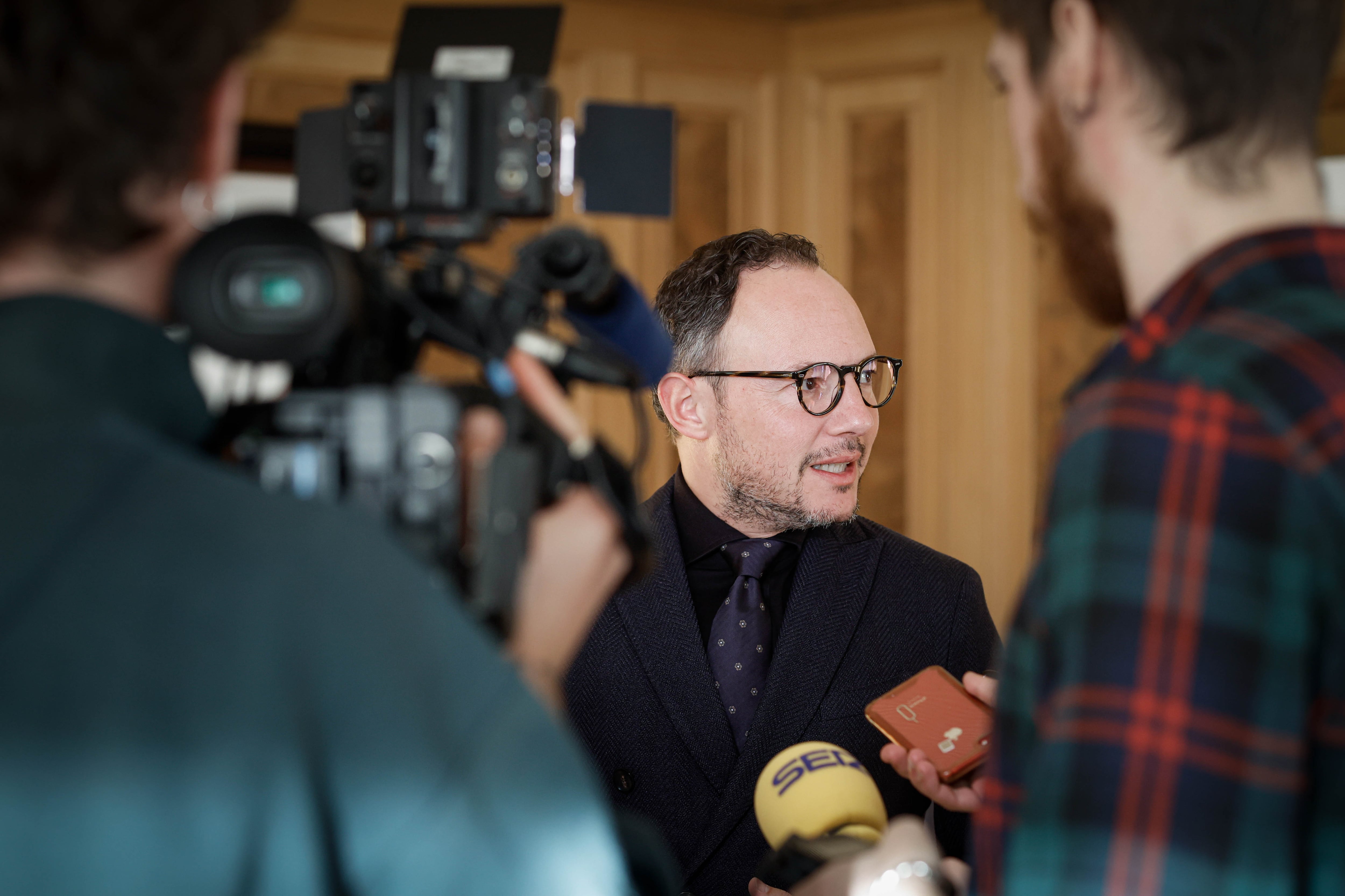 Xavier Espot compareix davant la premsa per anunciar el final de les negociacions per l'acord d'associació amb la UE