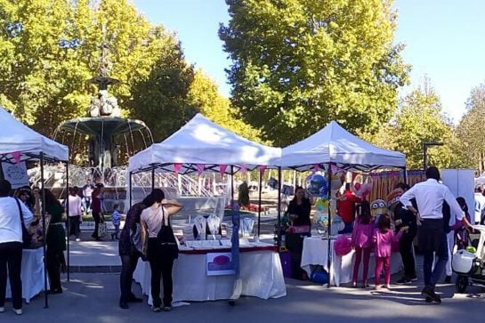 Puestos en el mercadillo Zoco del Salón en Granada