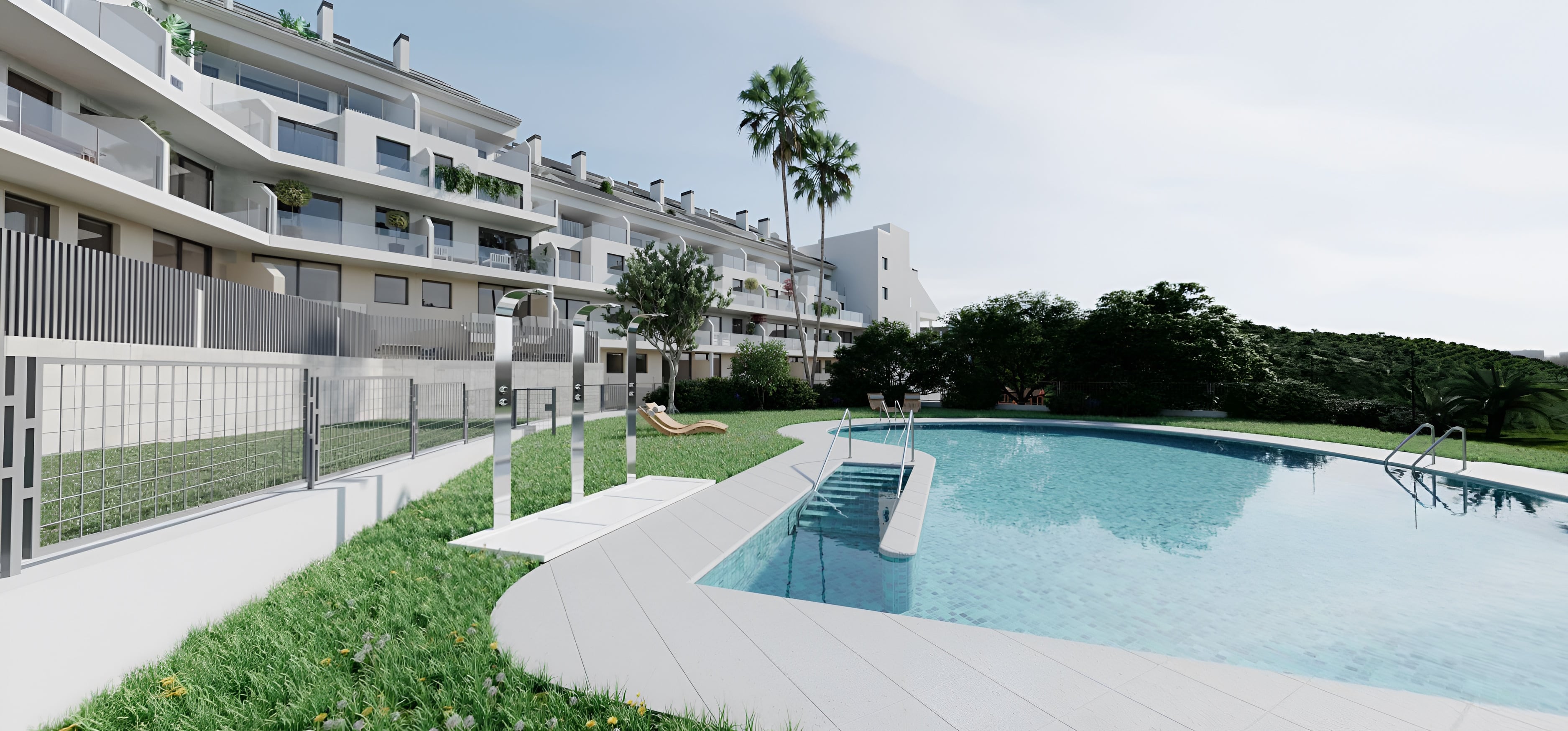 Recreación de la promoción de viviendas en Fuengirola