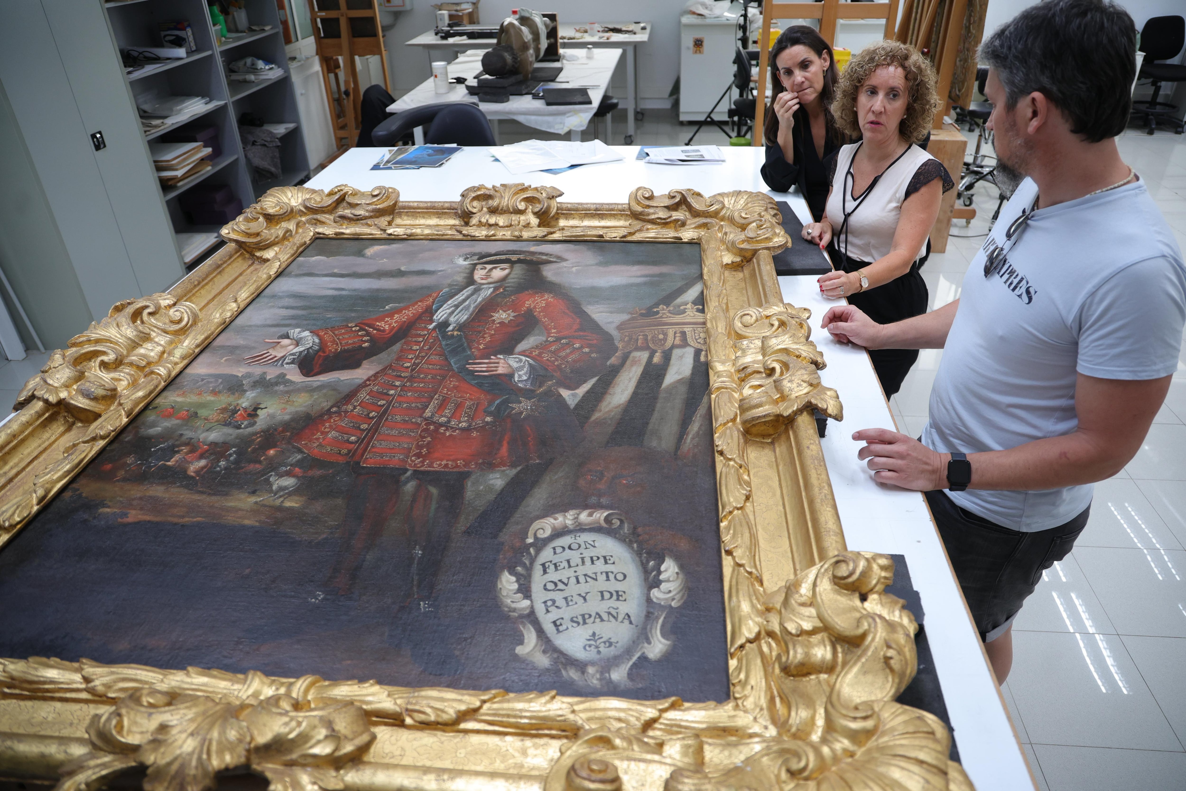 Concluida la restauración del cuadro de Felipe V (Foto: IVCR+)