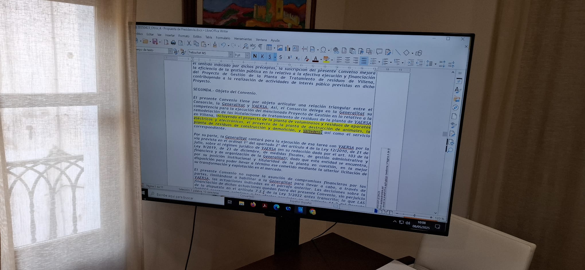 Informe abordado en la Comisión
