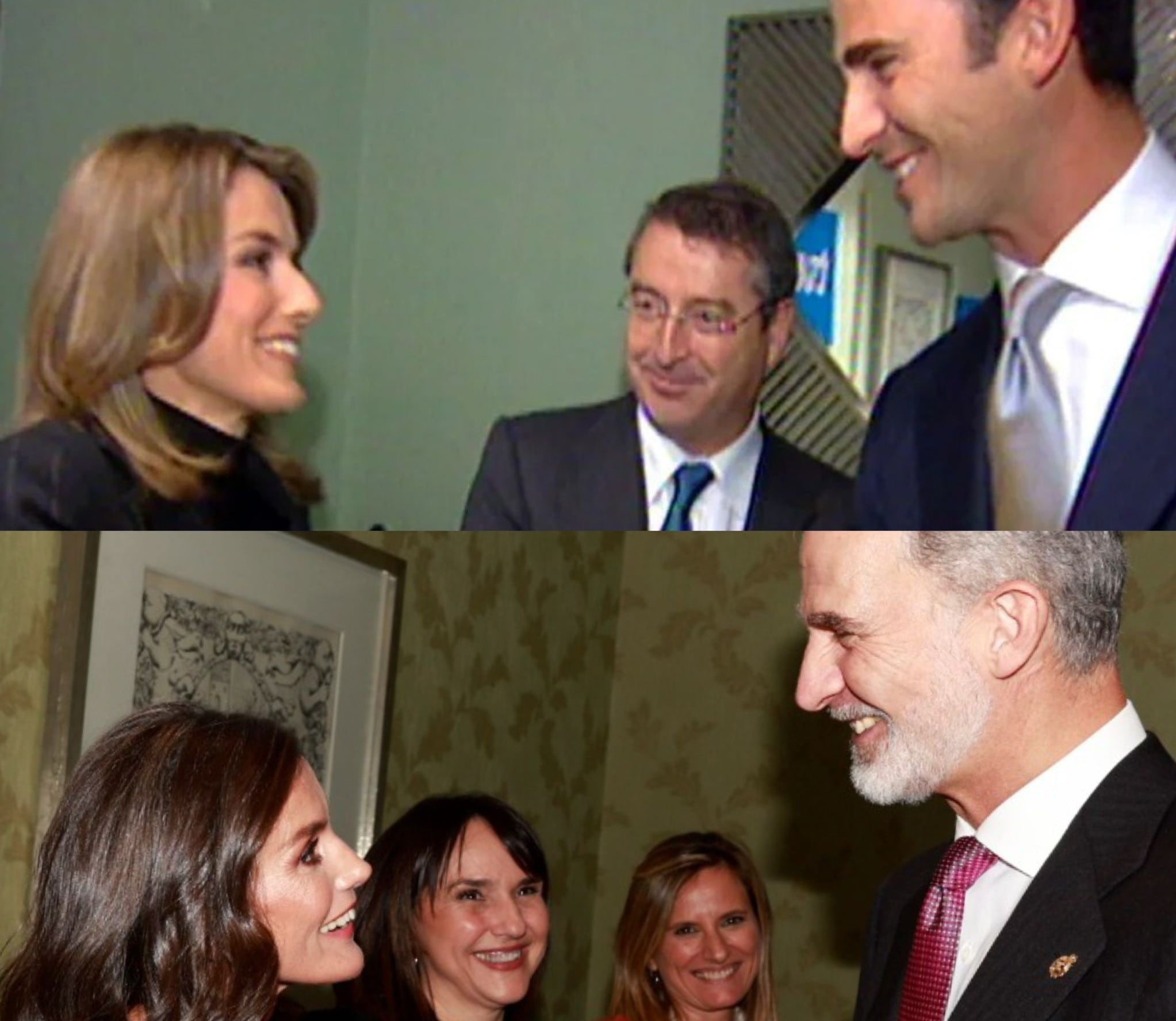 Felipe y Letizia en 2003 y 2023