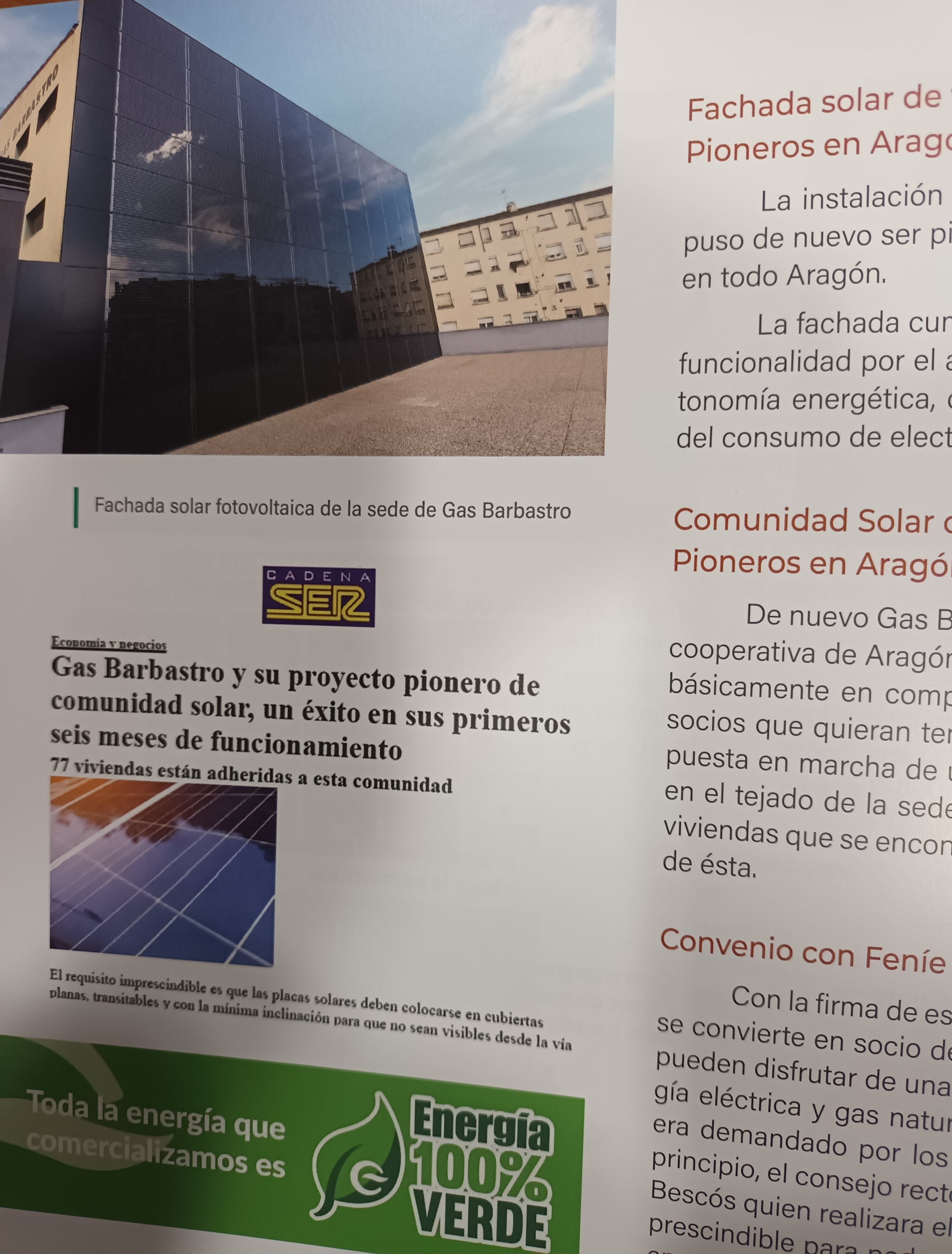 Gas Barbastro ha desarrollado un proyecto de comunidad solar