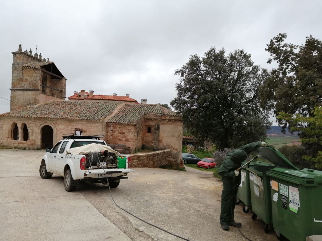 Desinfección COVID en la zona de Sigüenza