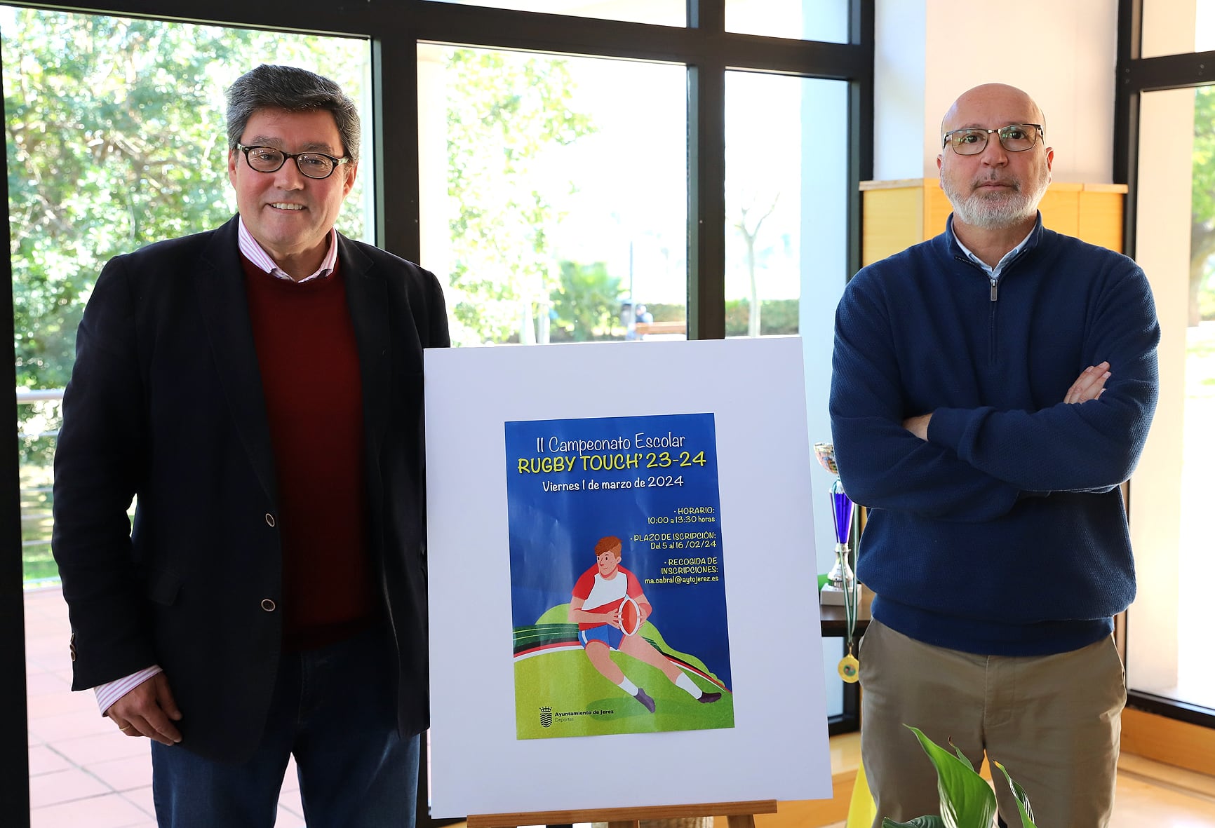 José Angel Aparicio y José María Moreno en la presentación del II Campeonato de Rugby Touch Escolar’24