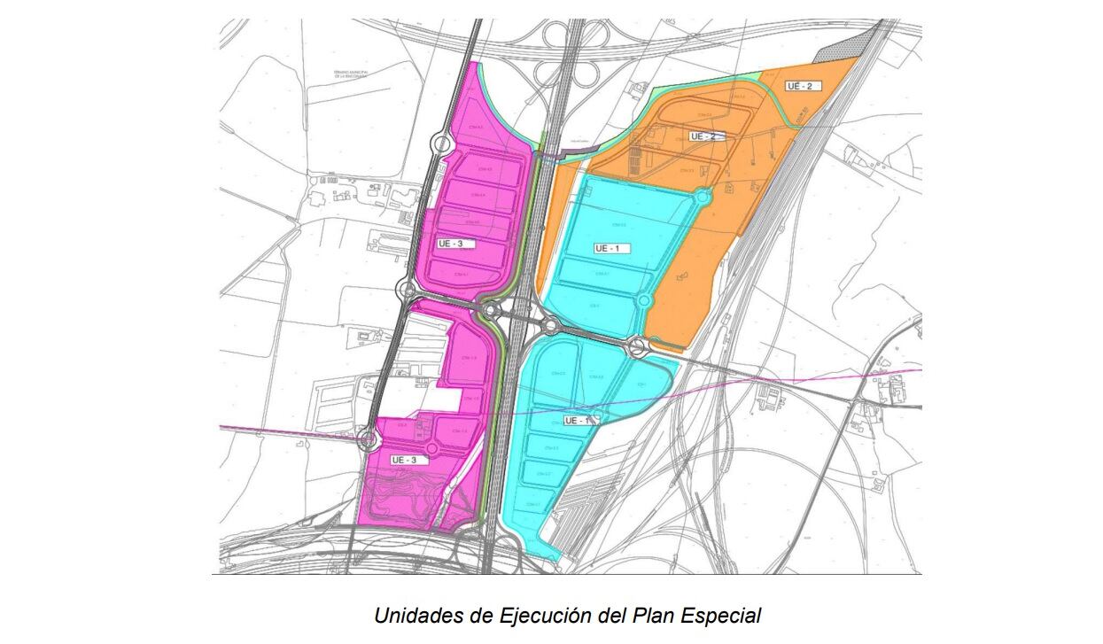 Fases de urbanización del área logística de Majarabique, Sevilla