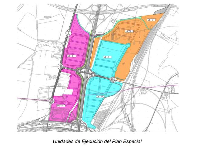 Fases de urbanización del área logística de Majarabique, Sevilla