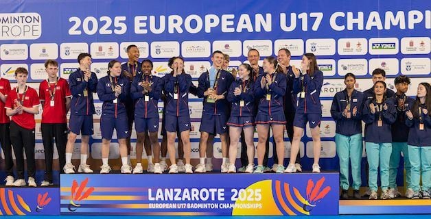 Selección francesa de Bádminton en el Palacio de los Deportes de Arrecife, Lanzarote.