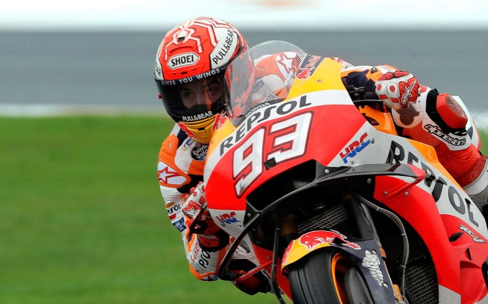 Marc Marquez, durante los entrenamientos en el circuito Ricardo Tormo de Cheste