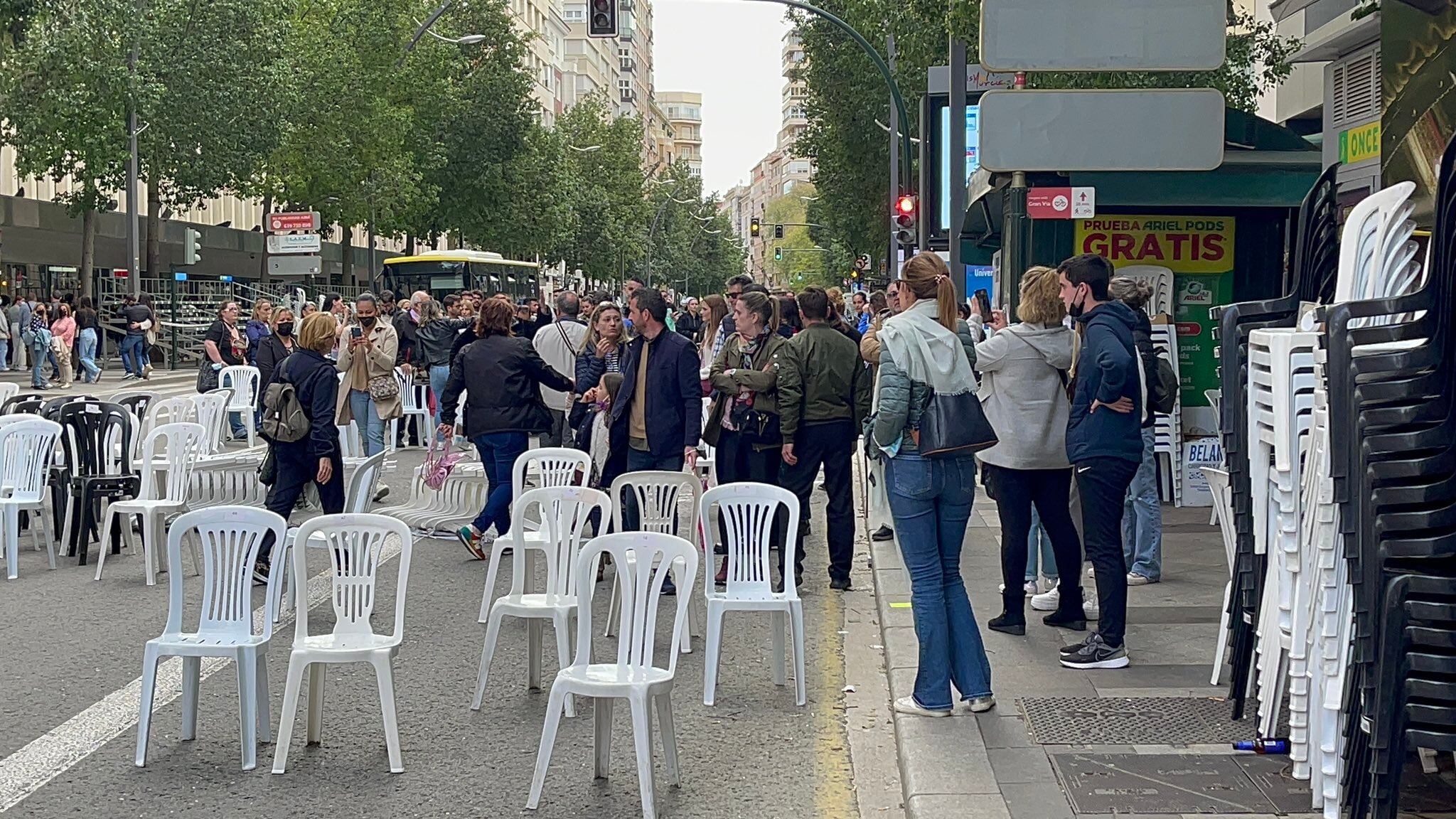 Gran Vía de Murcia cortada