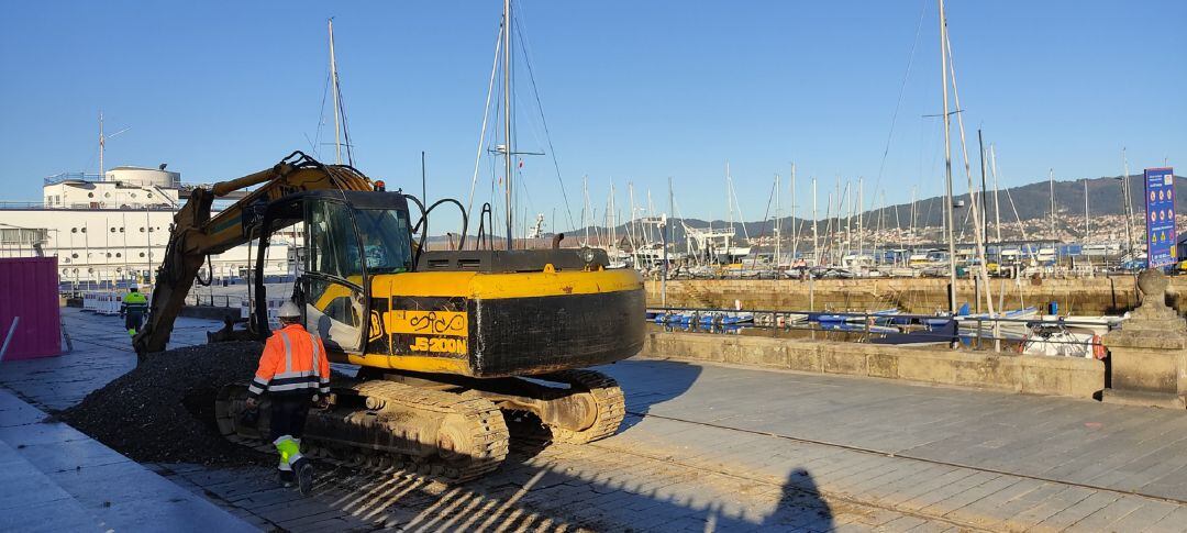 Inicio de las obras de acondicionamiento del paseo de Las Avenidas en Vigo.