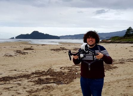 Jose Carbia con su dron en Lourido