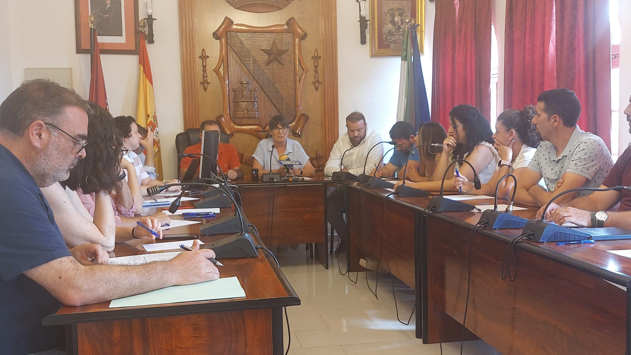 Momento del pleno en el que se daba a conocer la organización de la nueva corporación municipal en el Ayuntamiento de Jódar