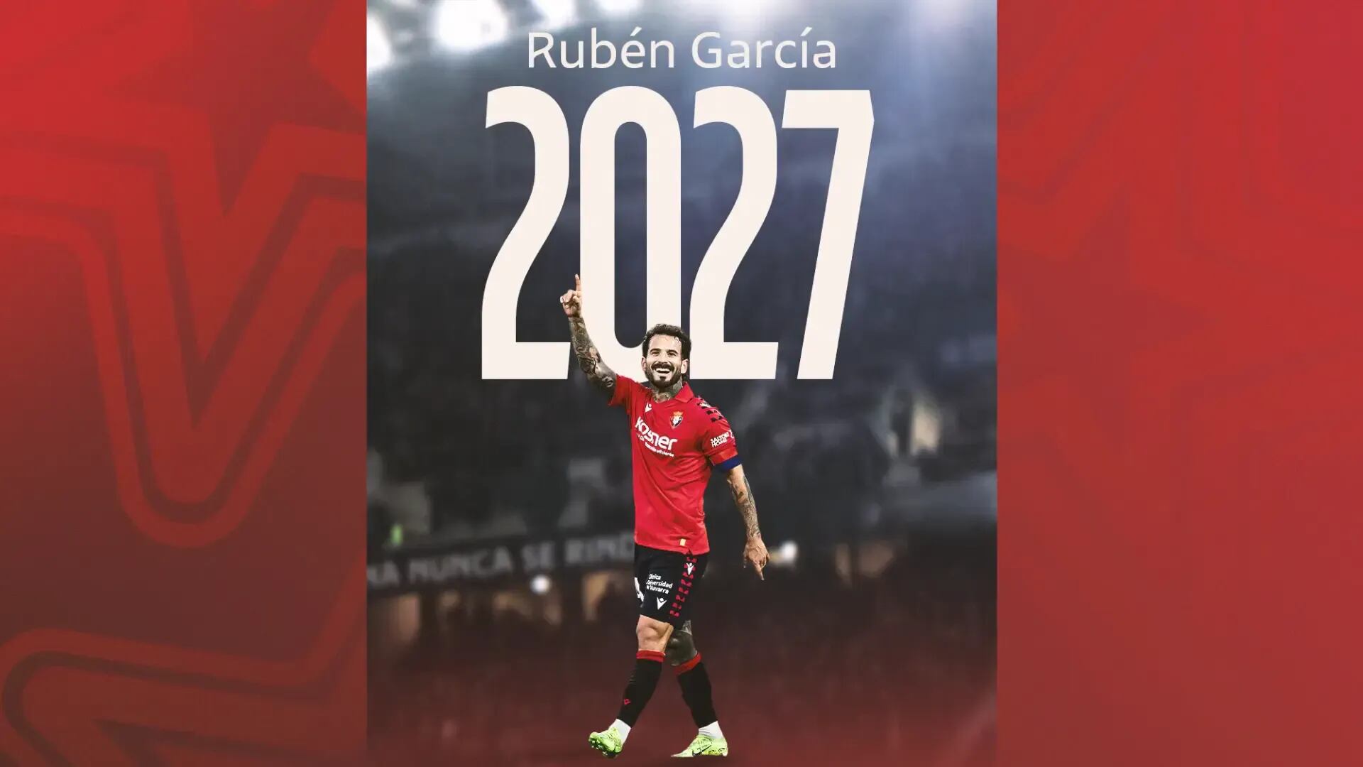 Imagen del CA Osasuna de la renovación de Rubén García