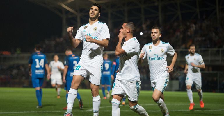 Asensio celebra su gol en Fuenlabrada