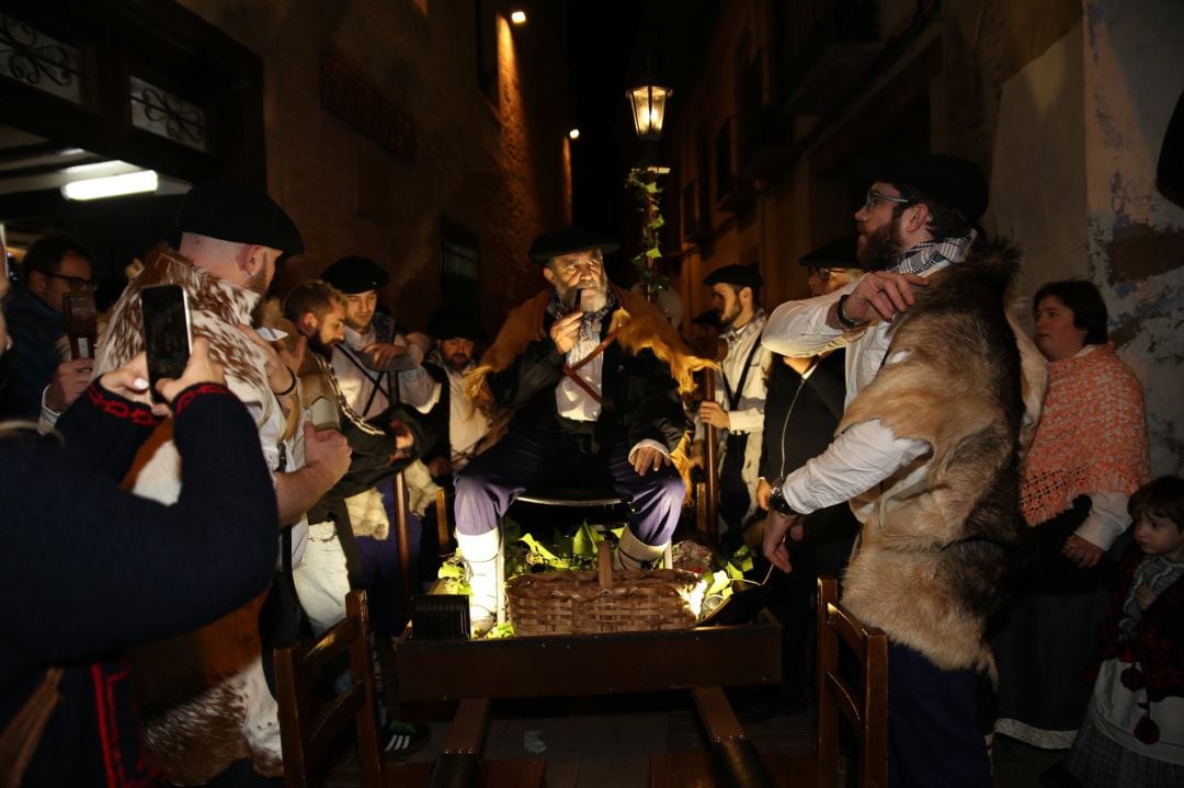 Momento de un desfile de Olentzero en Tudela