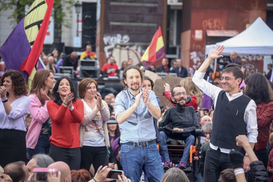 El secretario general de Podemos, Pablo Iglesias, protagoniza el acto de precampaña