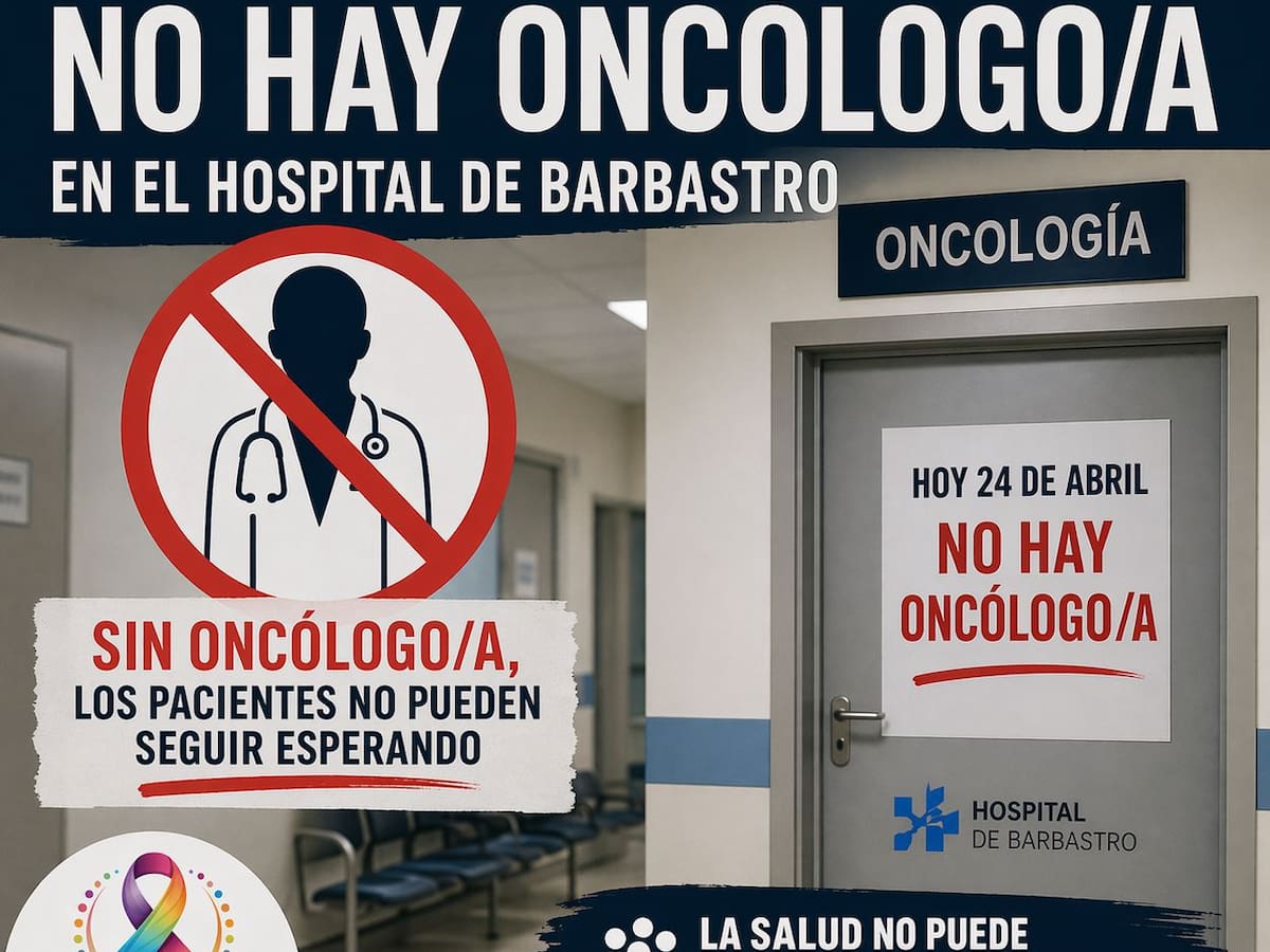 Los pacientes denuncian que este viernes no había oncólogo en el Hospital de Barbastro