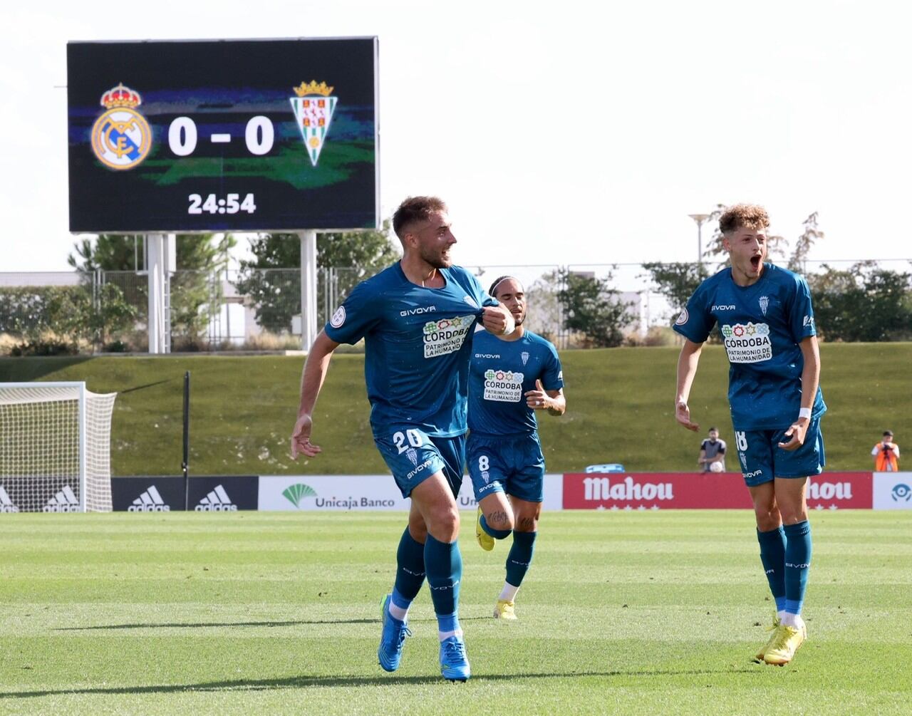 Casas celebrando un gol ante el Castilla.