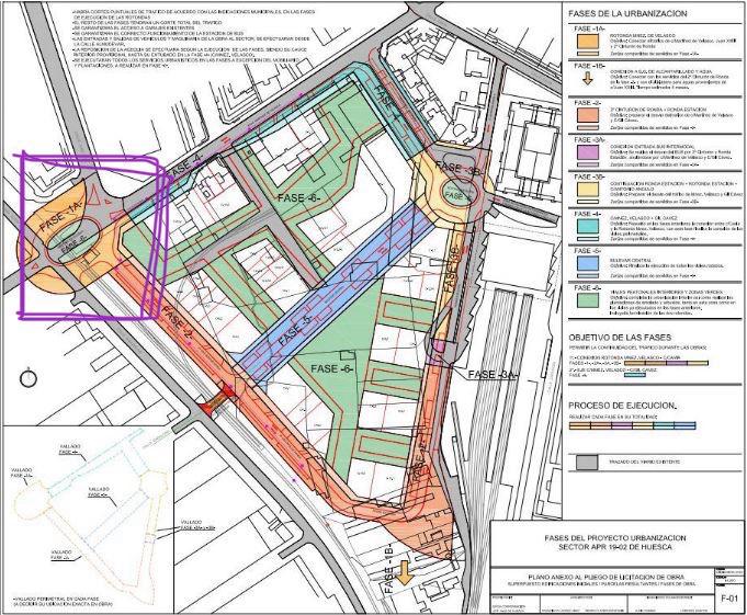 A la izquierda de la imagen, en naranja, proyecto de la rotonda de Martínez de Velasco