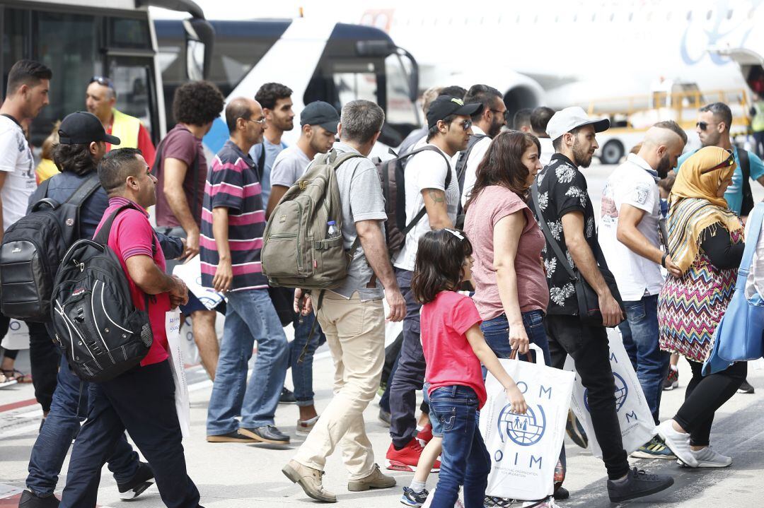 Llegada de refugiados a España procedentes de Grecia, imagen de archivo