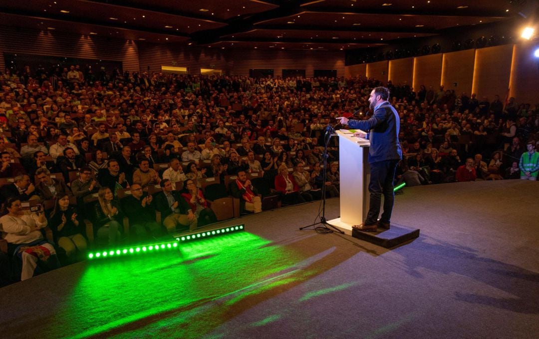 El presidente de VOX, Santiago Abascal, participa en un acto del partido en Toledo