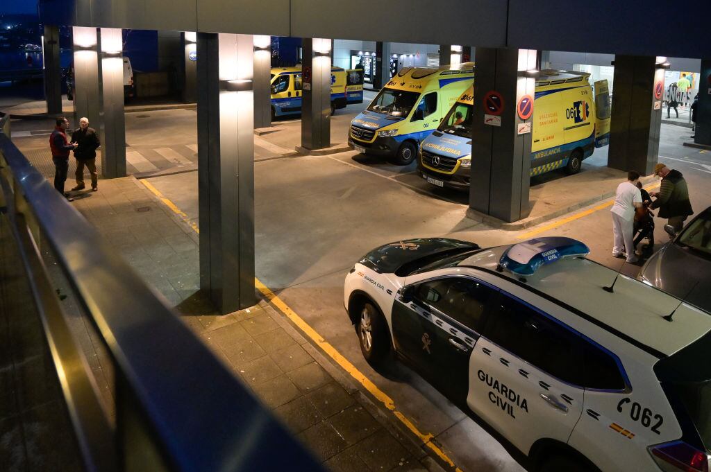 A CORUÑA GALICIA, SPAIN - FEBRUARY 03: A Guardia Civil vehicle in the emergency room of the Complejo Hospitalario Universitario de A Coruña, on February 3, 2025, in A Coruña, Galicia, Spain. A patient has assaulted a nurse and a security guard with a knife in the emergency department of the Complejo Hospitalario Universitario de A Coruña (Chuac). (Photo By M. Dylan/Europa Press via Getty Images)