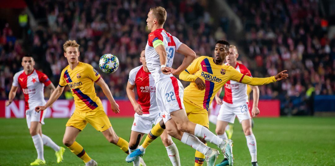 Nelson Semedo, durante el partido ante el Slavia de Praga