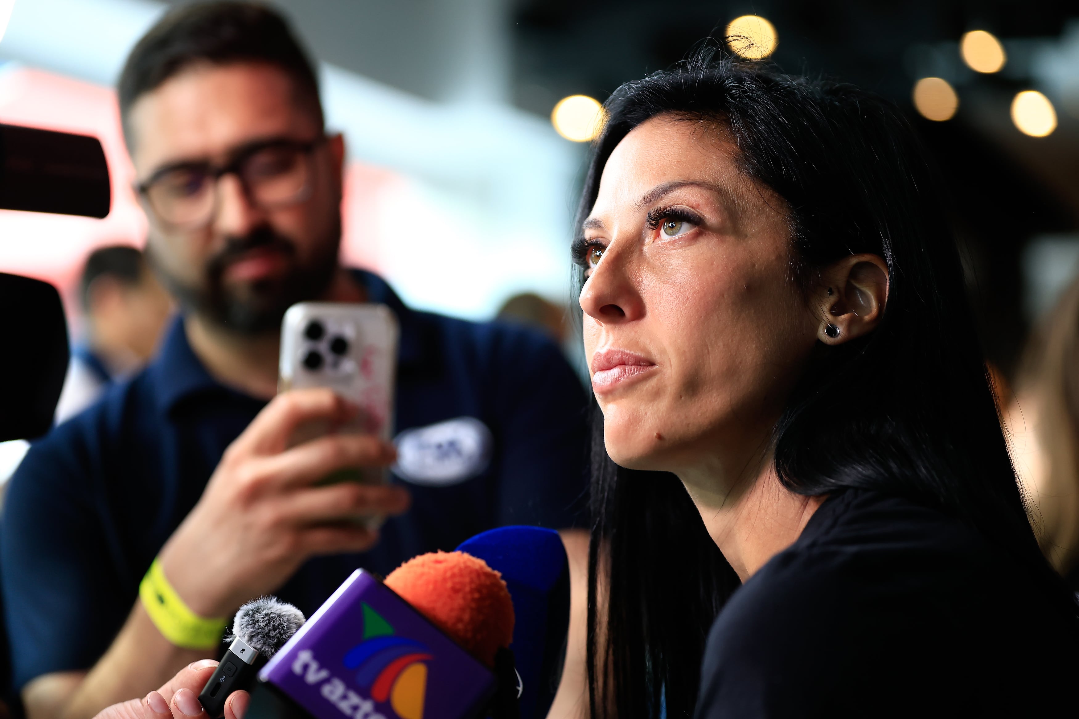 Jennifer Hermoso, durante una rueda de prensa con el Tigres mexicano