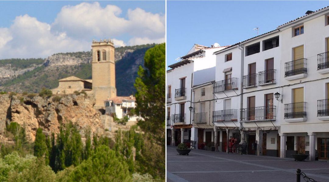 Iglesia de Priego y plaza Mayor de Cañete.