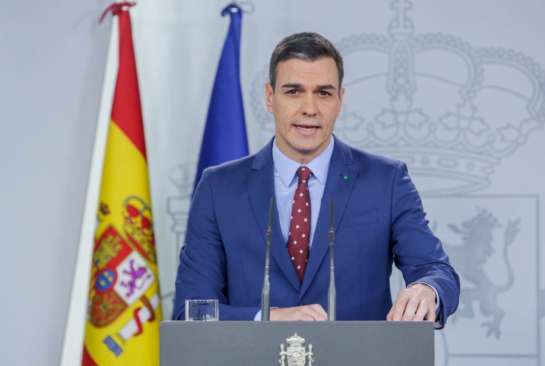 Declaración institucional del Presidente del Gobierno, Pedro Sánchez, para comunicar la composición del nuevo Gobierno de coalición y los objetivos del Ejecutivo tras habérselos comunicado a Felipe VI. 