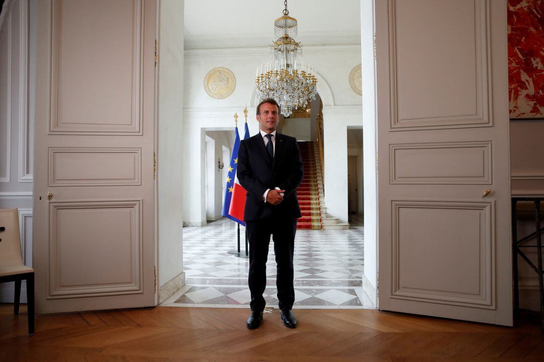 Emmanuel Macron, durante una rueda de prensa en plena pandemia del coronavirus