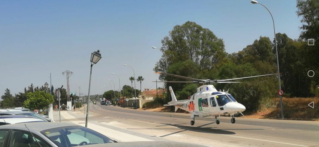 El helicóptero que ha intervenido en el siniestro