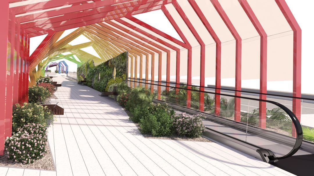 Recreación del proyecto de cinta mecánica en la Gran Vía