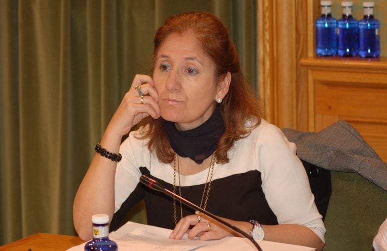 La portavoz socialista, María Jesús Gómez del Moral, durante un pleno