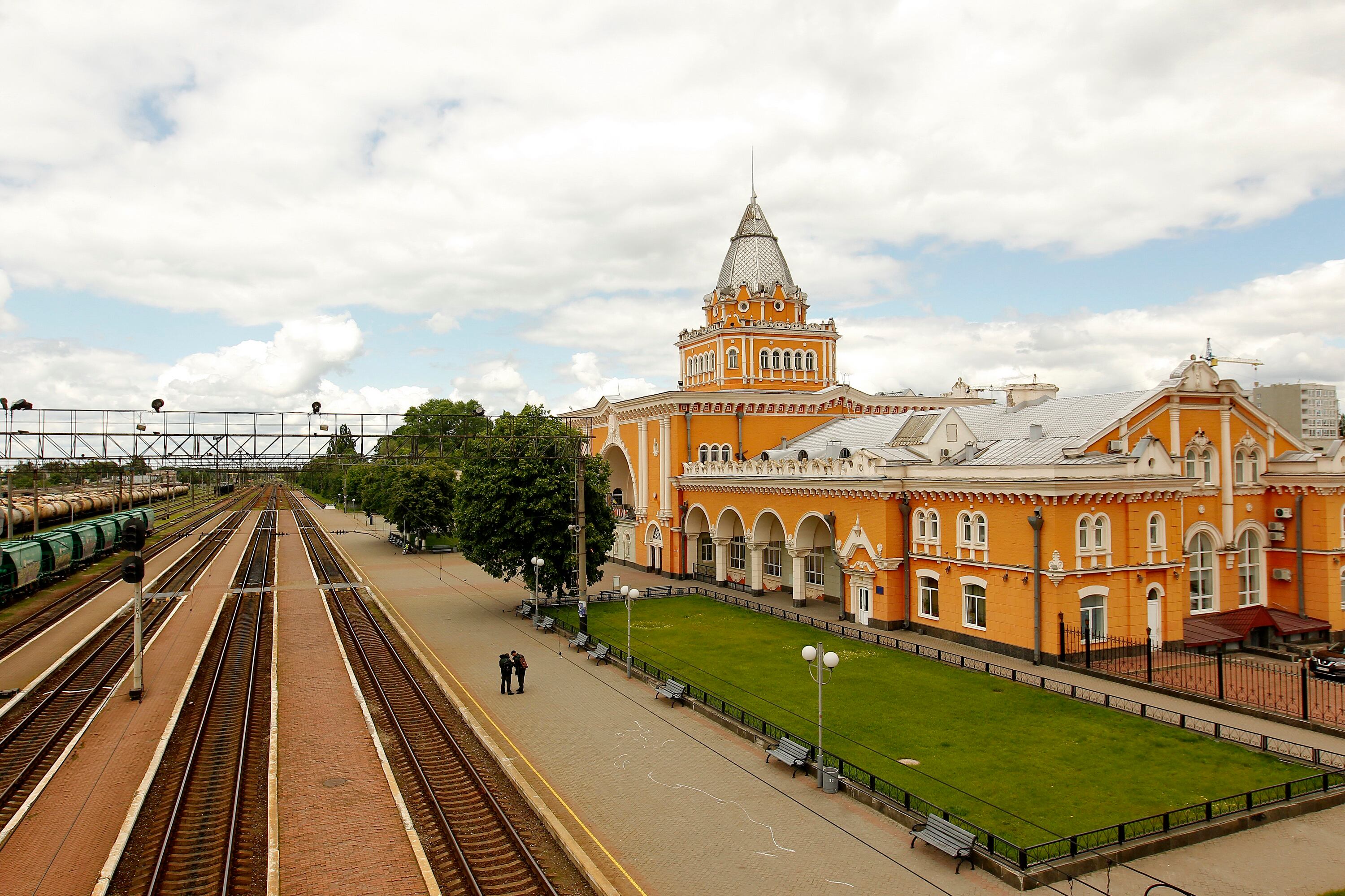 La estación de trenes de Chernígov, reconstruida en 1948 