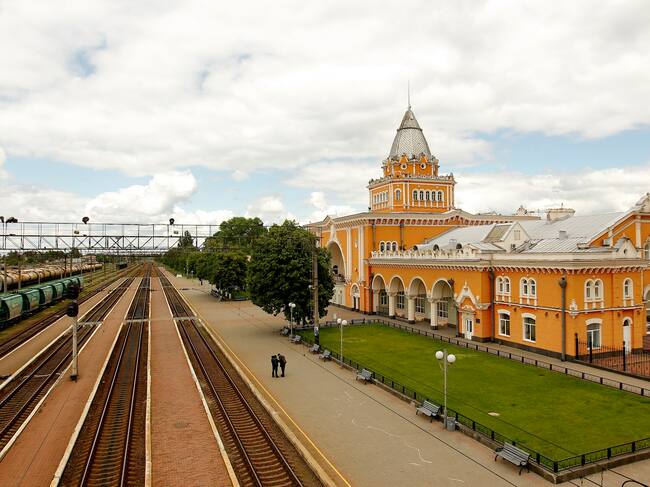 La estación de trenes de Chernígov, reconstruida en 1948