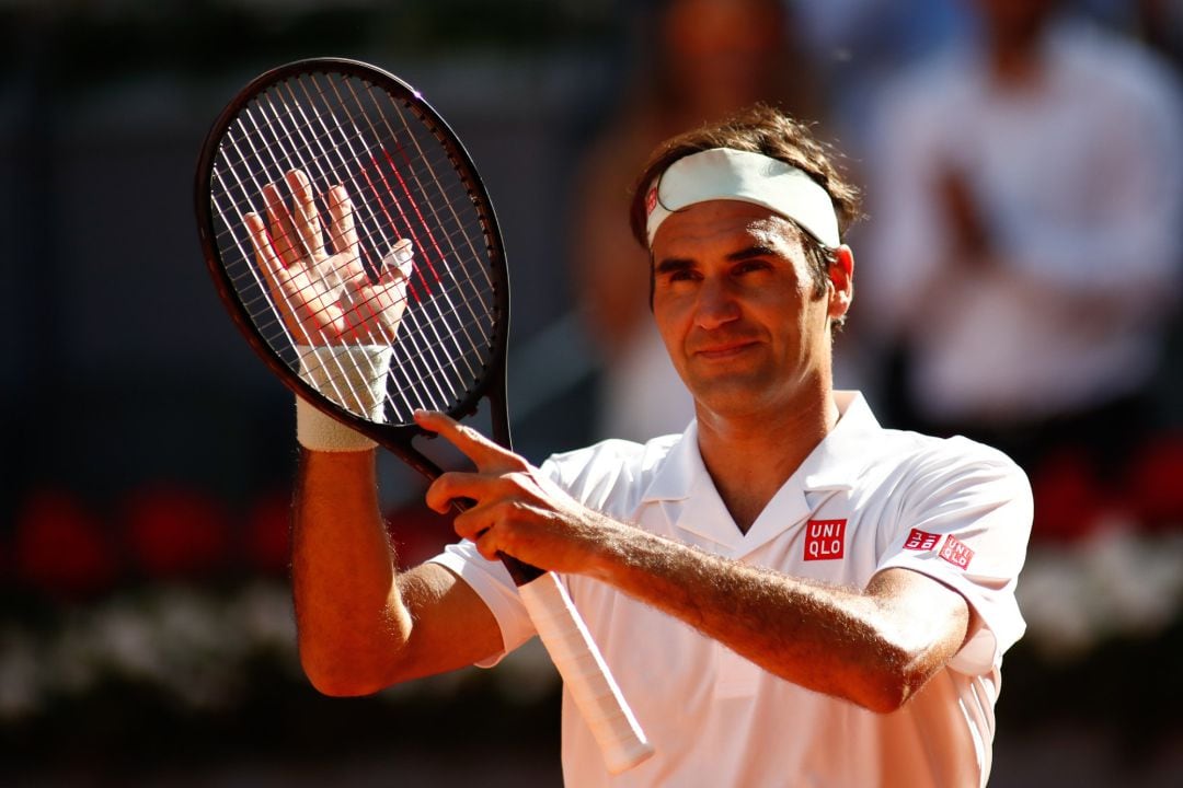 Roger Federer, durante su encuentro en el Mutua Madrid Open